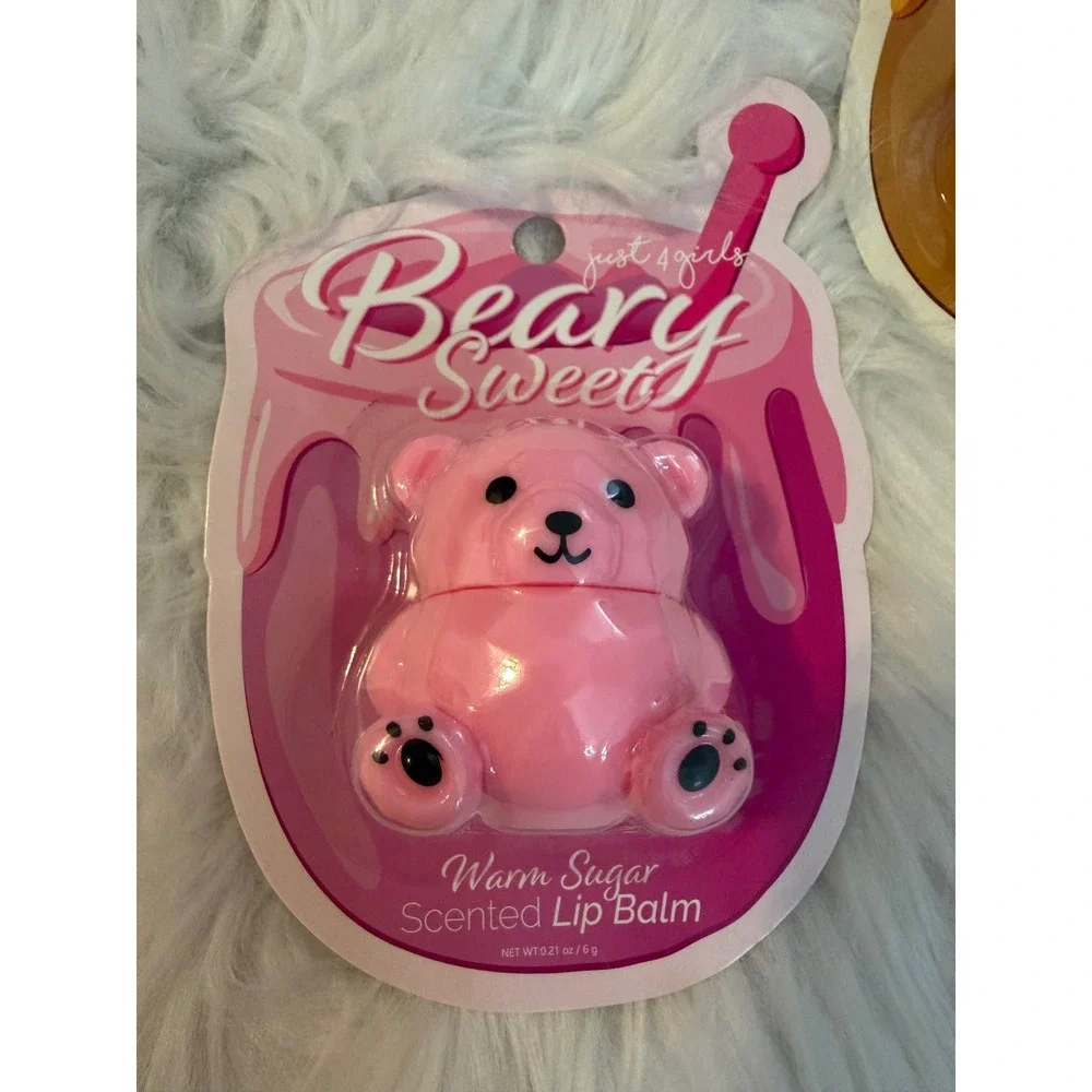 Just 4 Girls Beary Sweet Scented Lip Balm Honey Butter Warm Sugar Glaze Set